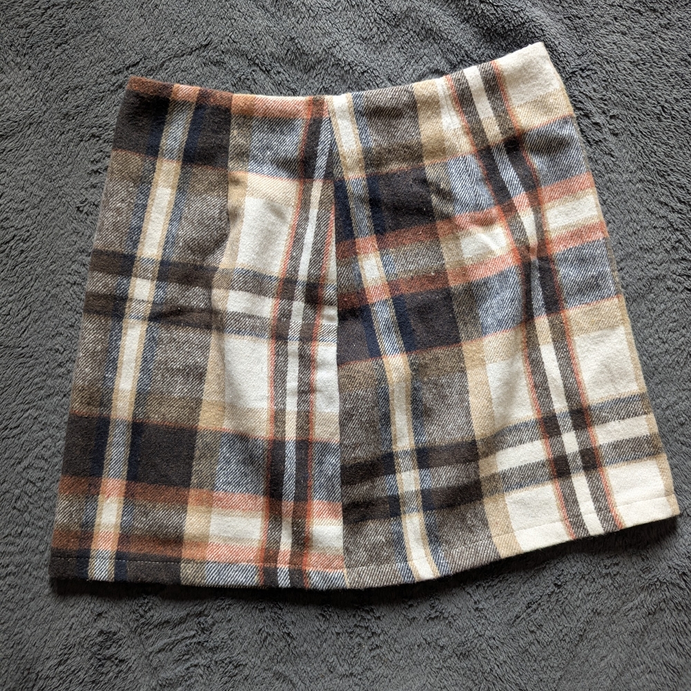 SHEIN Plaid Skirt in Black and Brown